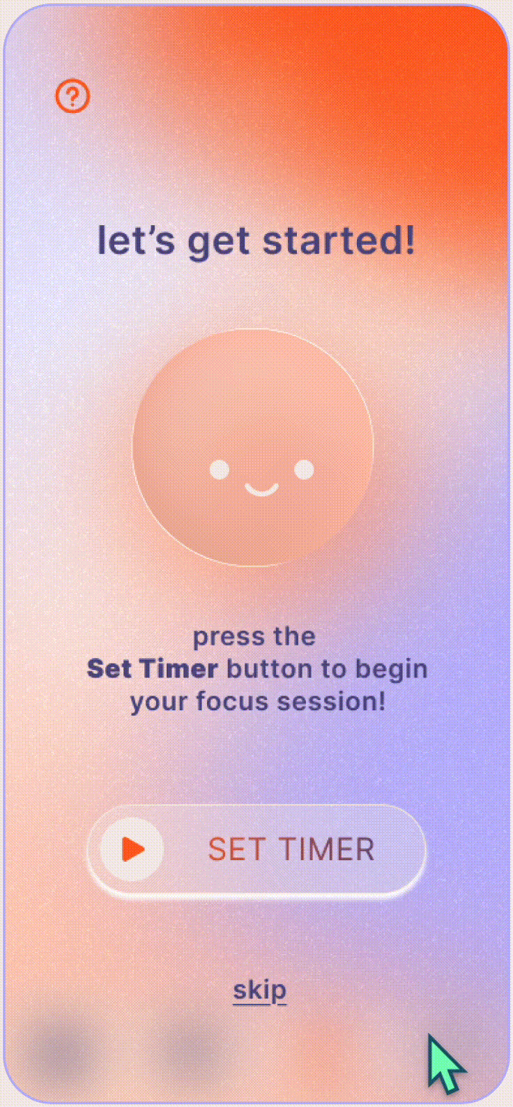 Onboarding screen after adding Pebbles