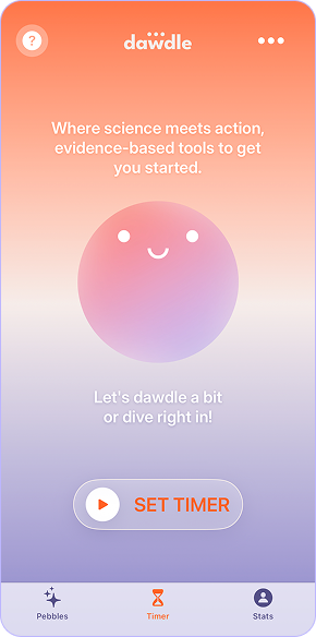 Timer screen after adding Pebbles