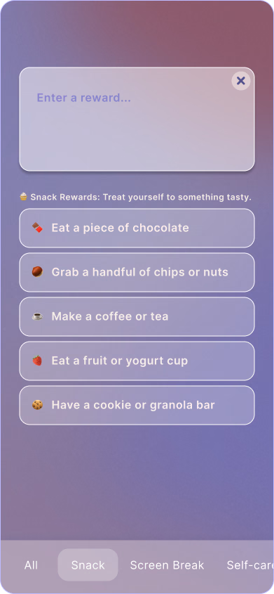 Dawdle reward screen