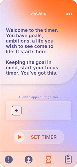 Timer screen before Pebbles